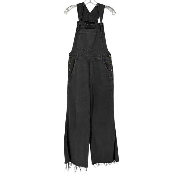 Aerie Wide Leg Overalls Gray Denim Womens Medium Boho - Picture 3 of 12